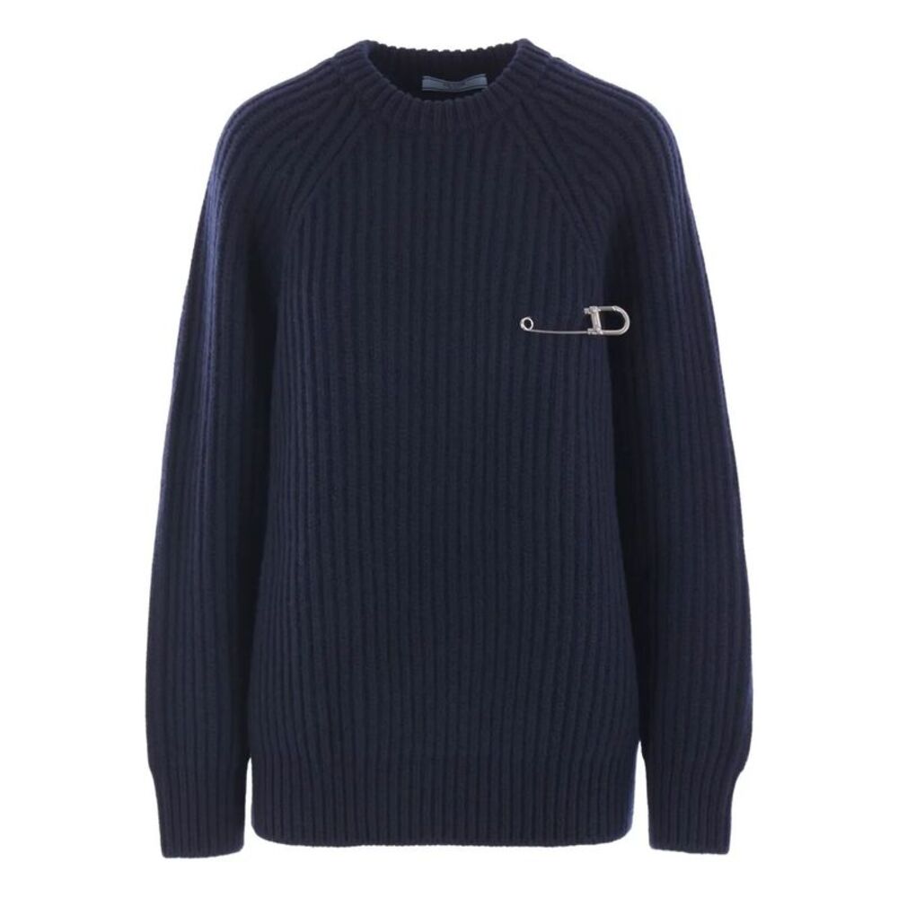 Ribbed-Knit Safety-Pin Sweater Women
